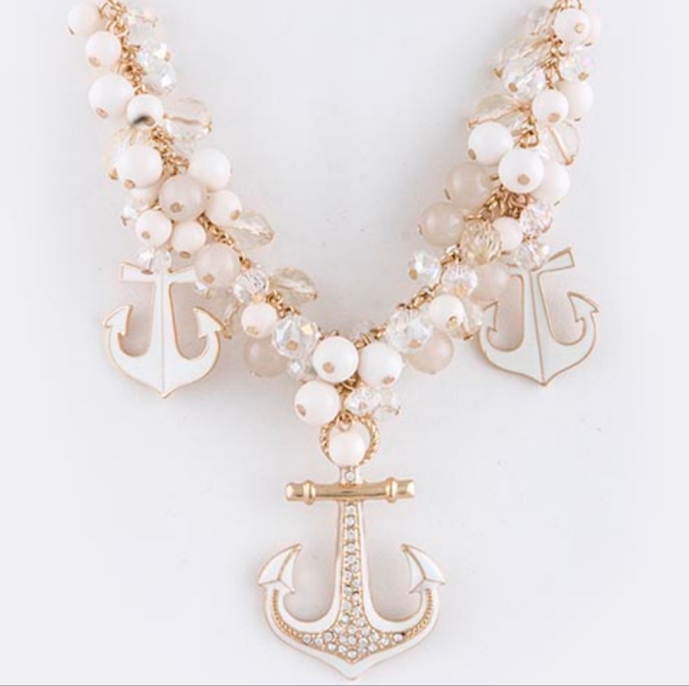 Anchor Charm Statement Necklace
